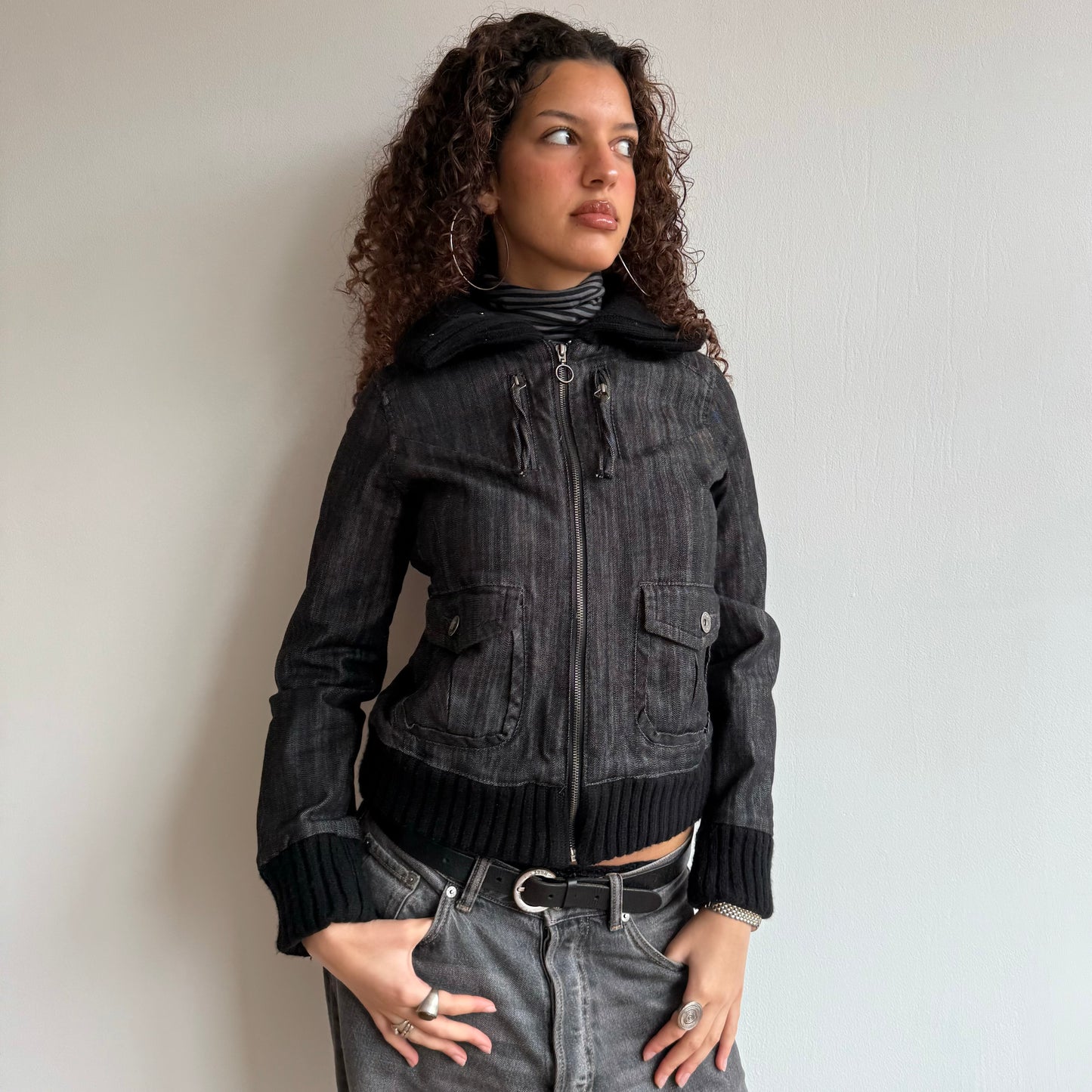 Dark denim bomber - Size S