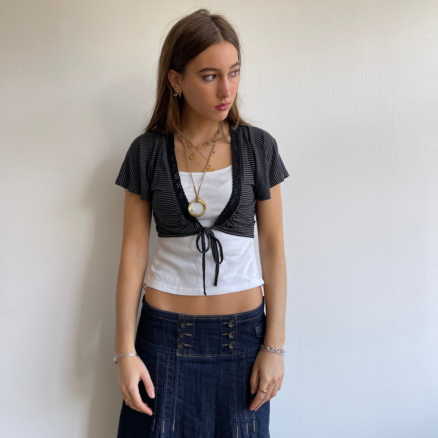 Grey stripe bolero - Size S