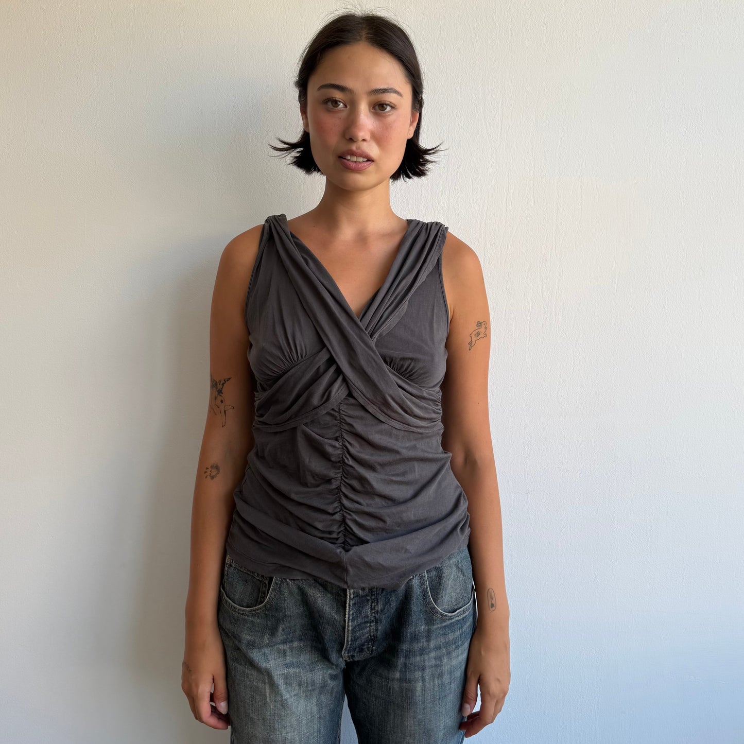 Charcoal wrap top - Size S