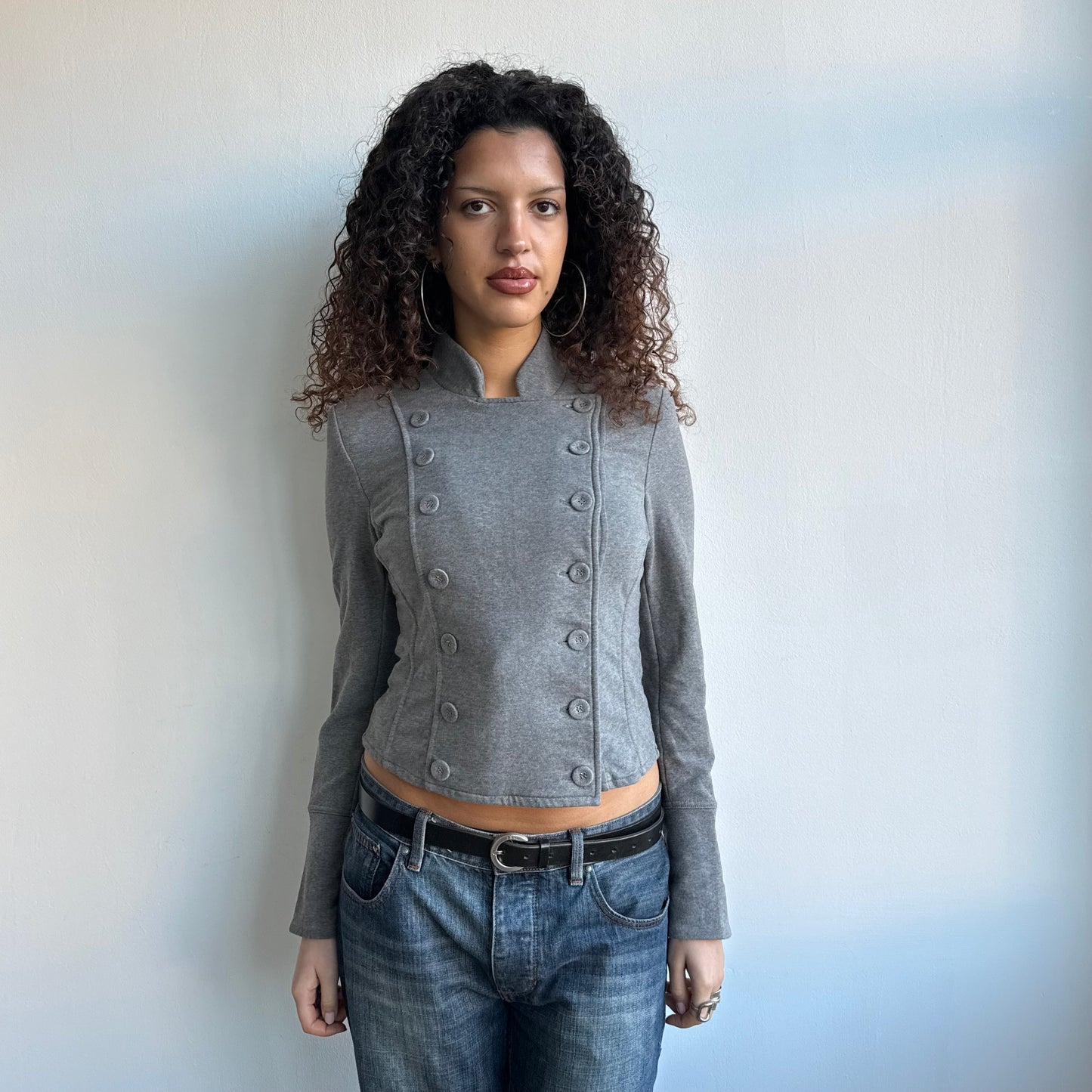 Grey double breasted jumper - Size S