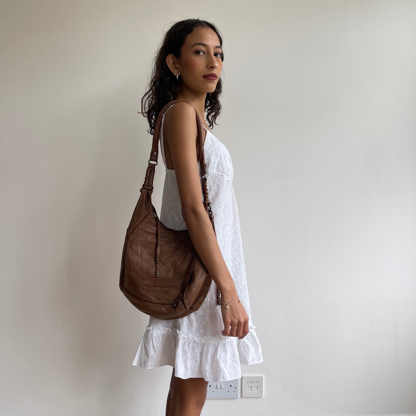 Brown cross-body bag - OS