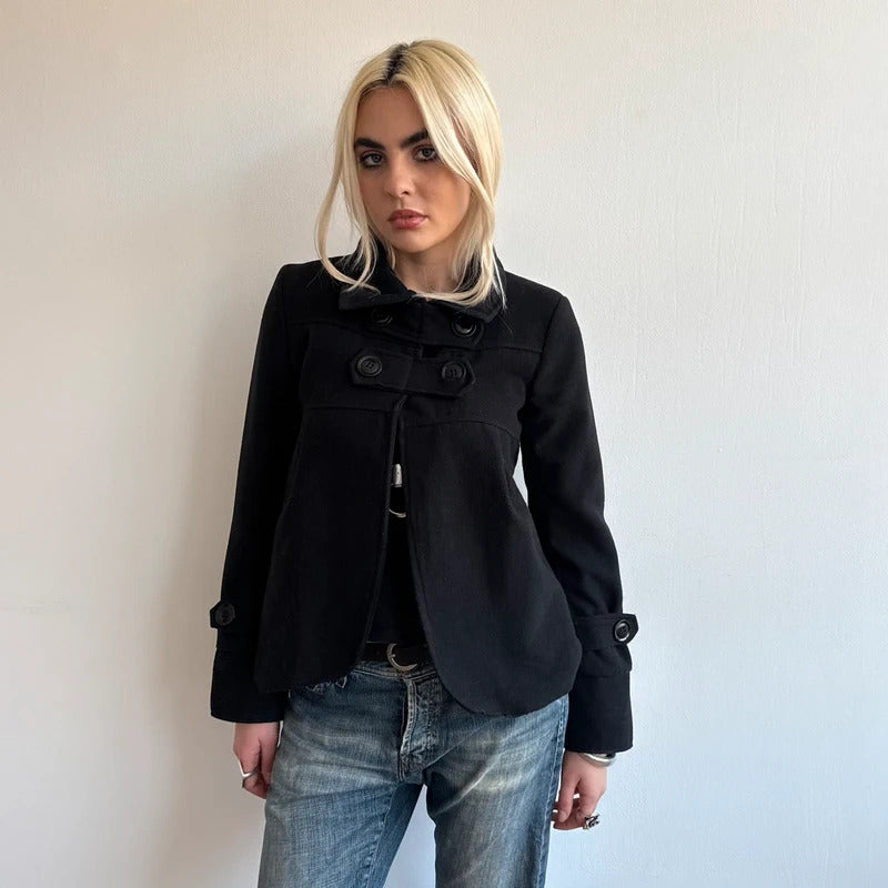 Black peacoat jacket - Size S/M