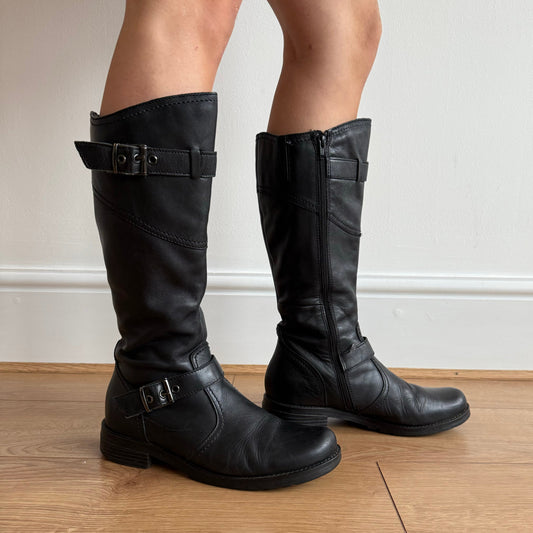 Black 90’s buckle boots - Size EU41