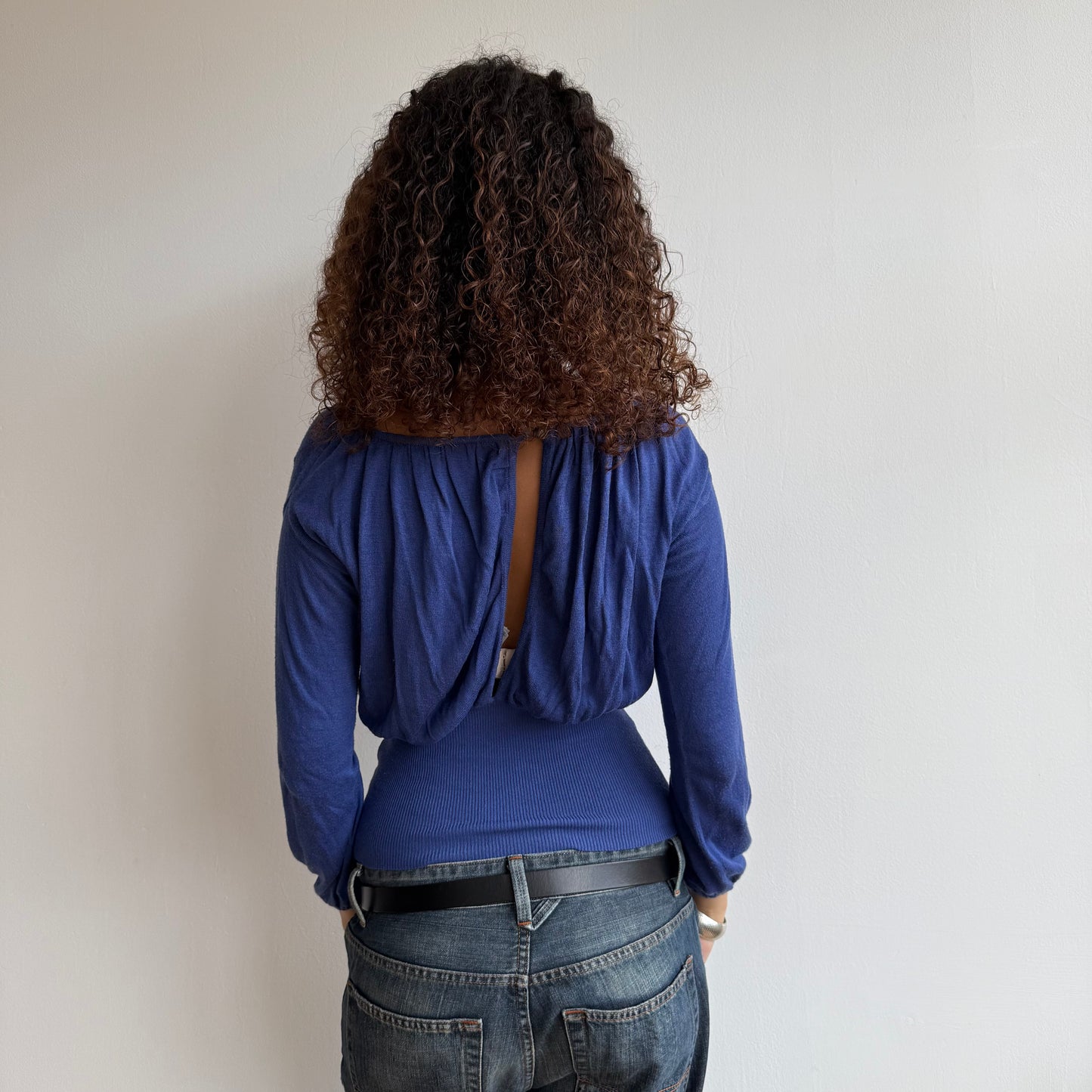 Blue keyhole knit - Size S