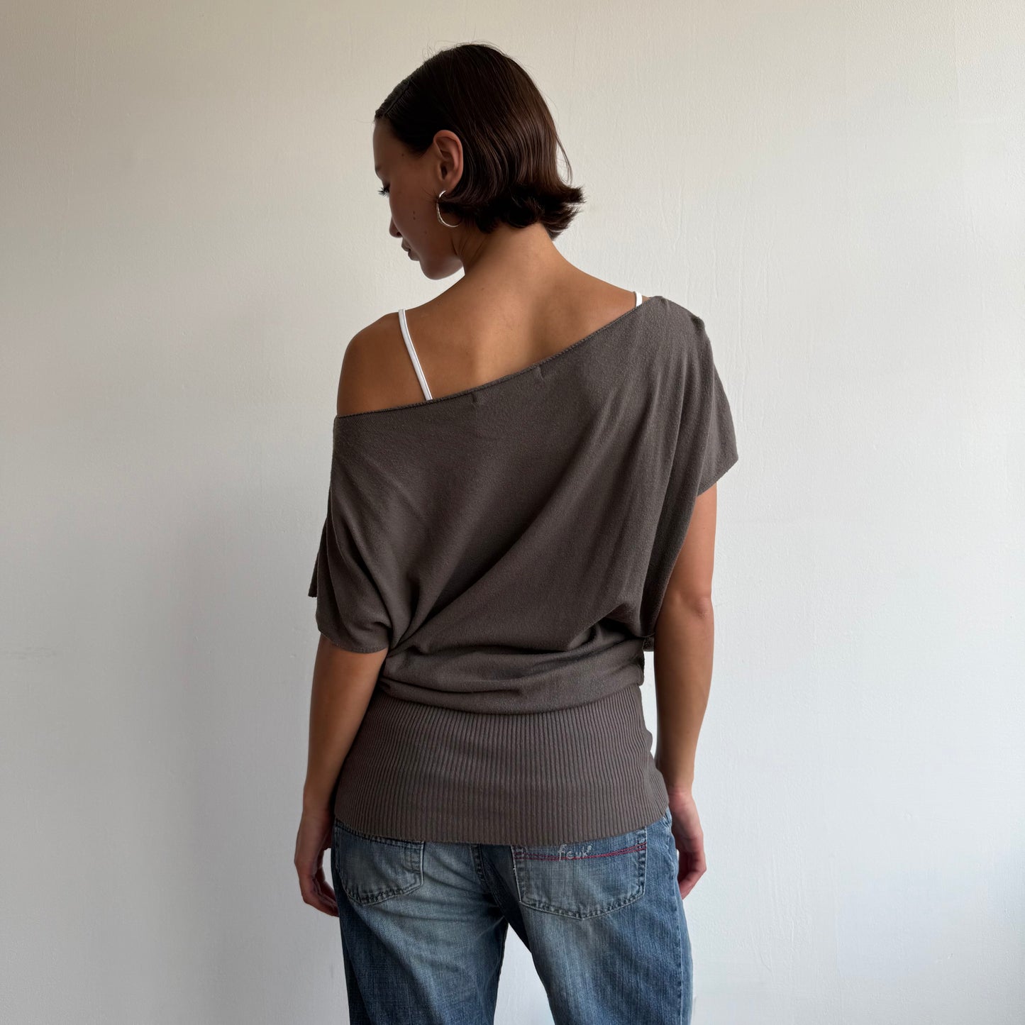 Brown slouchy knit jumper - Size M