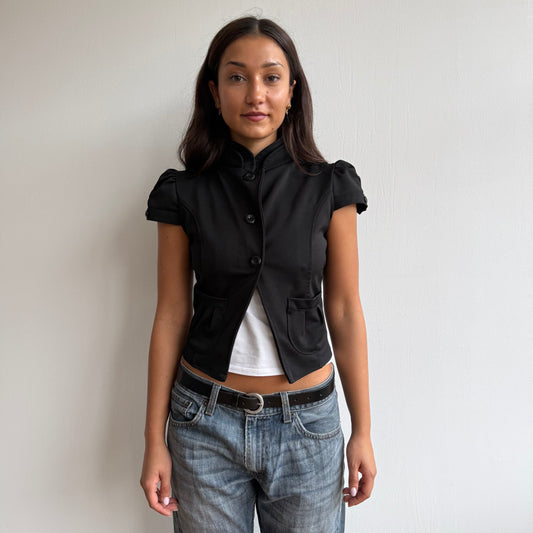 Black short sleeve jacket - Size XS