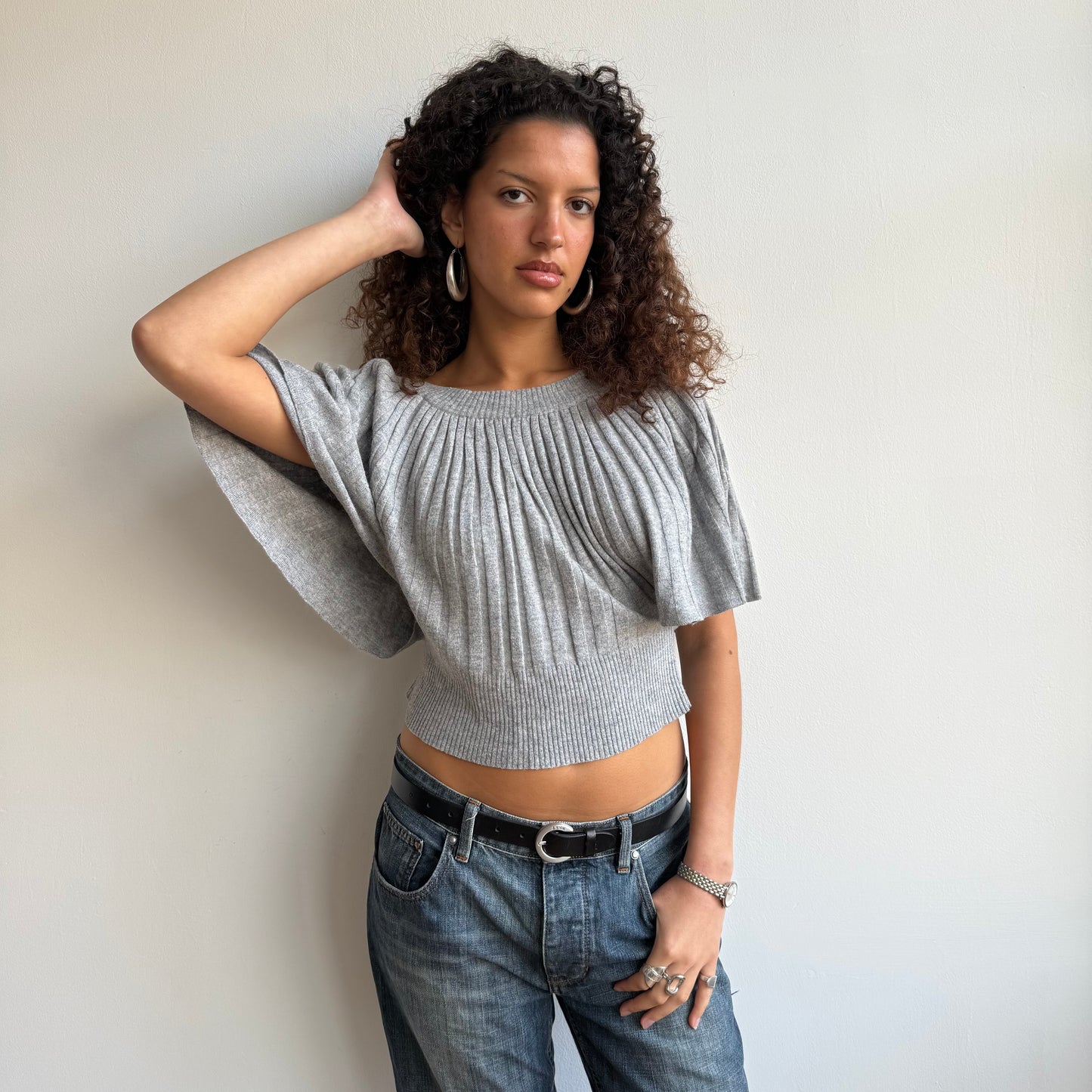 Light grey batwing knit - Size S