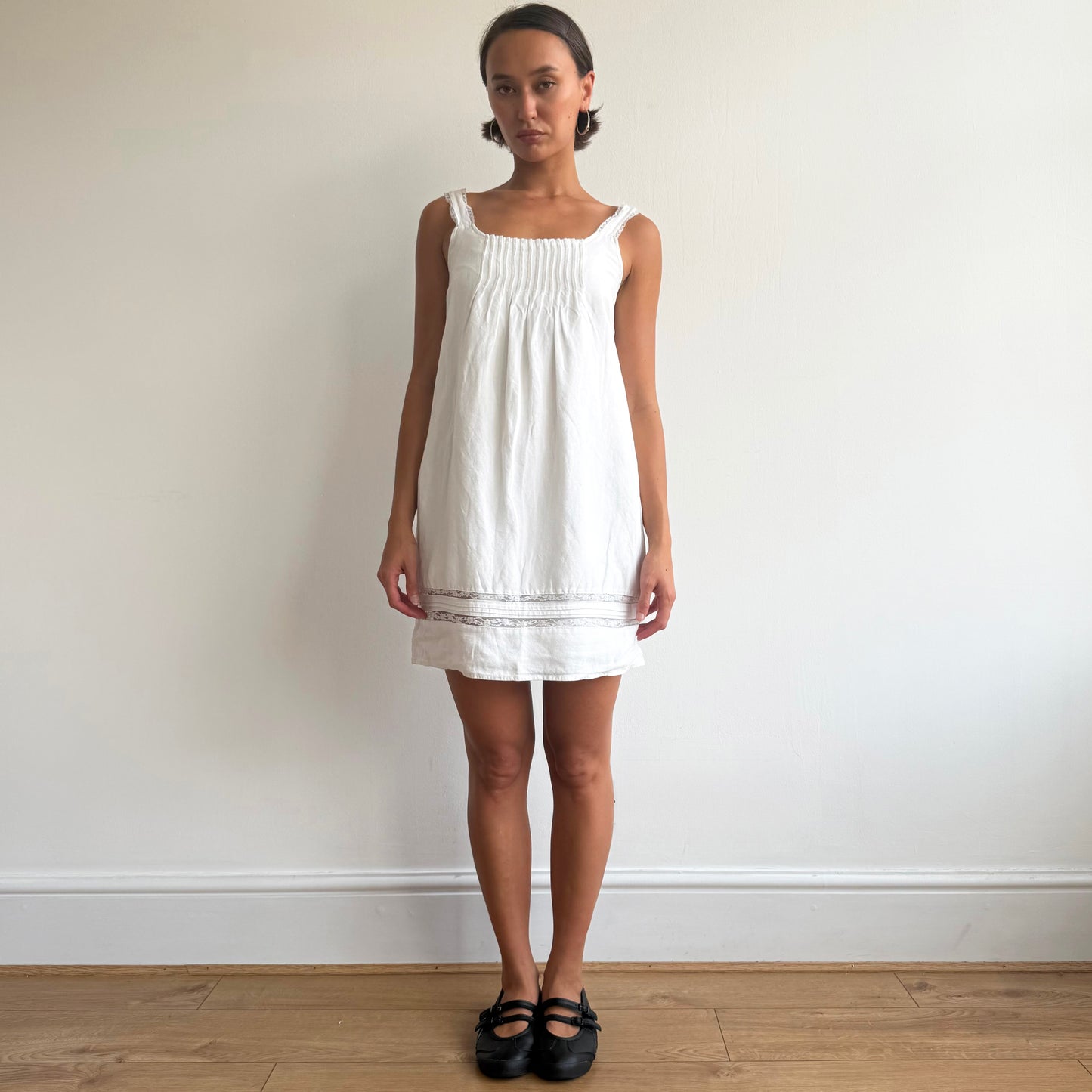 White linen milkmaid lace - Size M + L