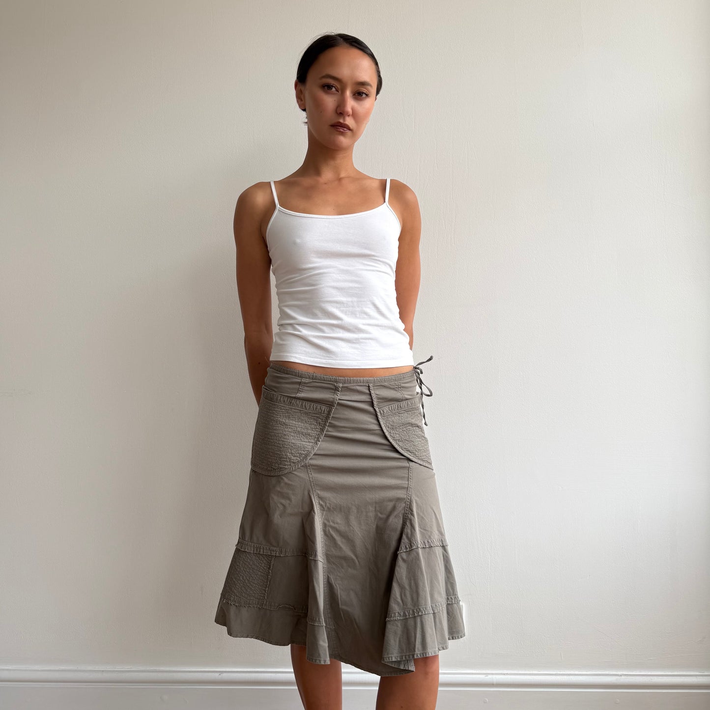 Khaki pocket midi skirt - Size S