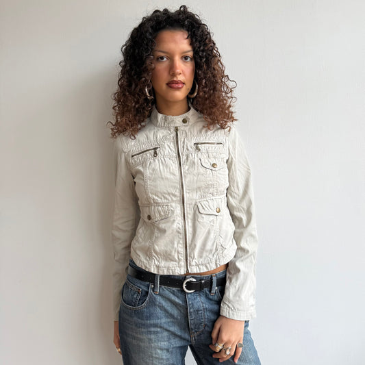 Beige moto jacket - Size S