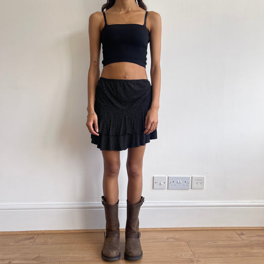 Black mini polka dot skirt - Size M/L