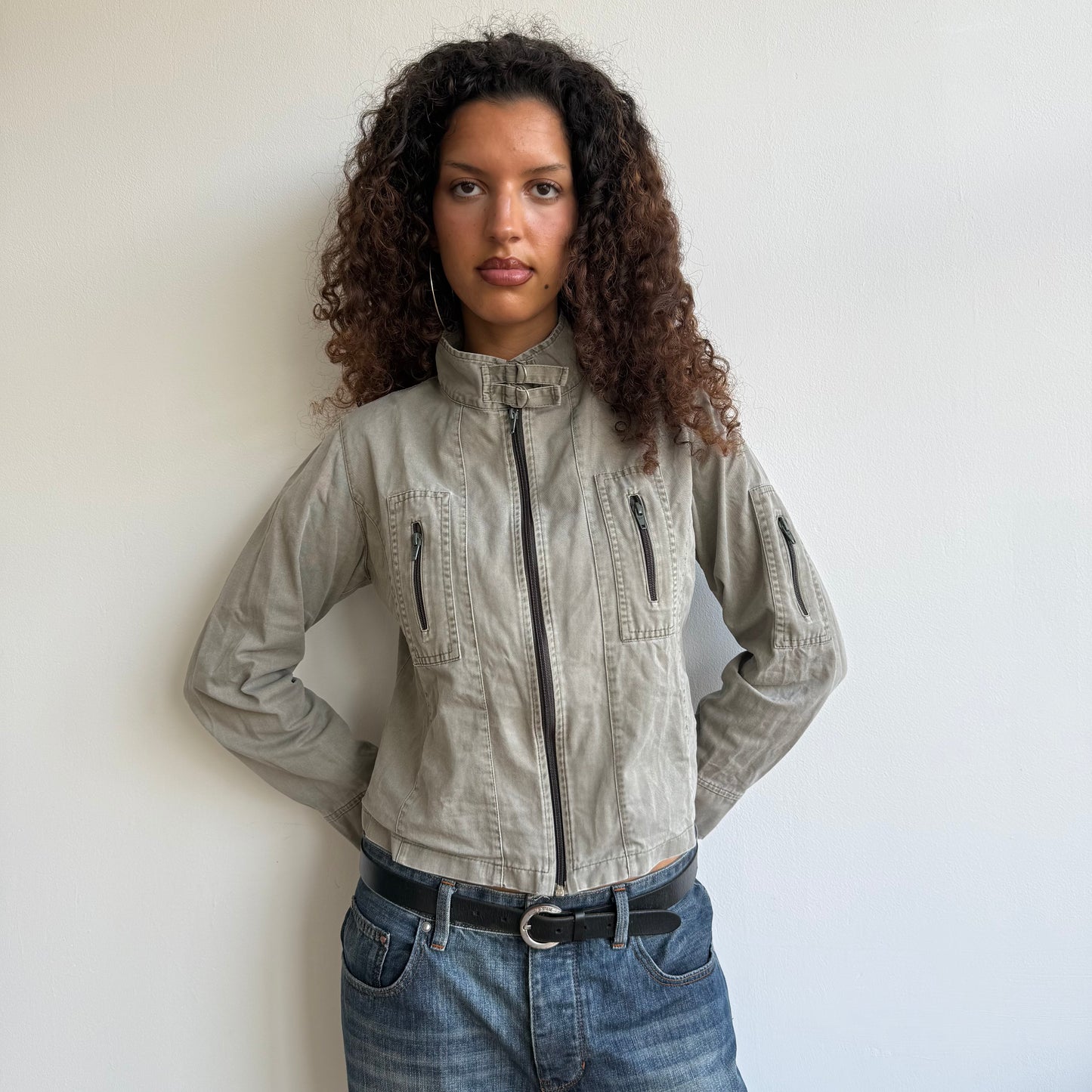 Khaki cargo jacket - Size S/M