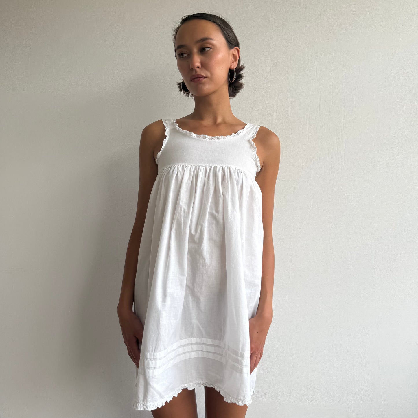 White ruffle mini dress - Size XS
