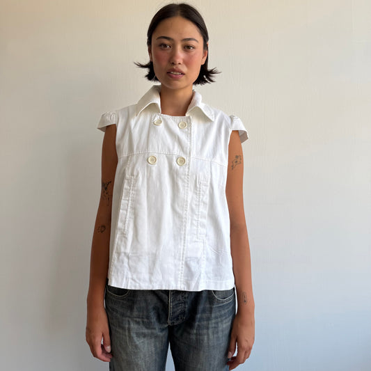 White short sleeve peacoat - Size M/L