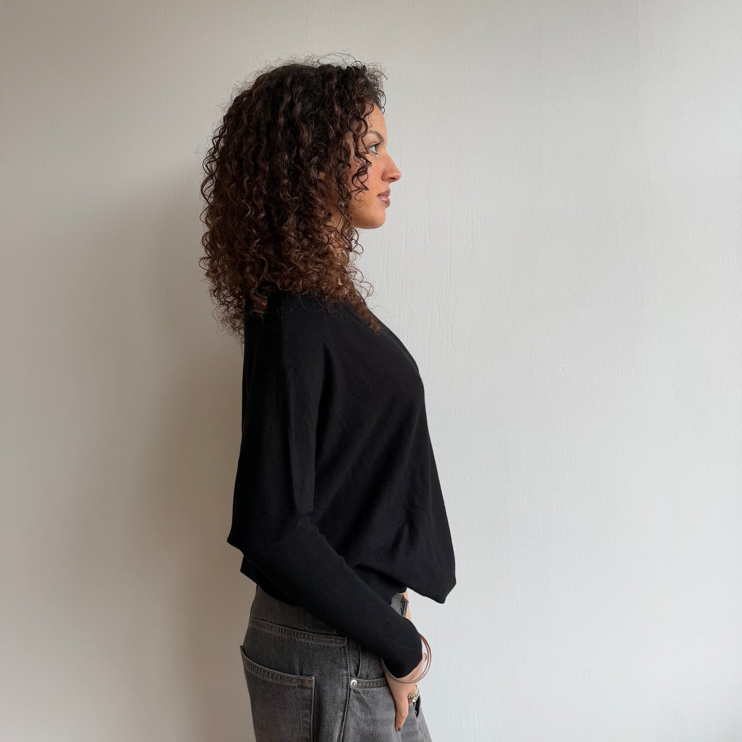 Black slouchy long knit - Size M