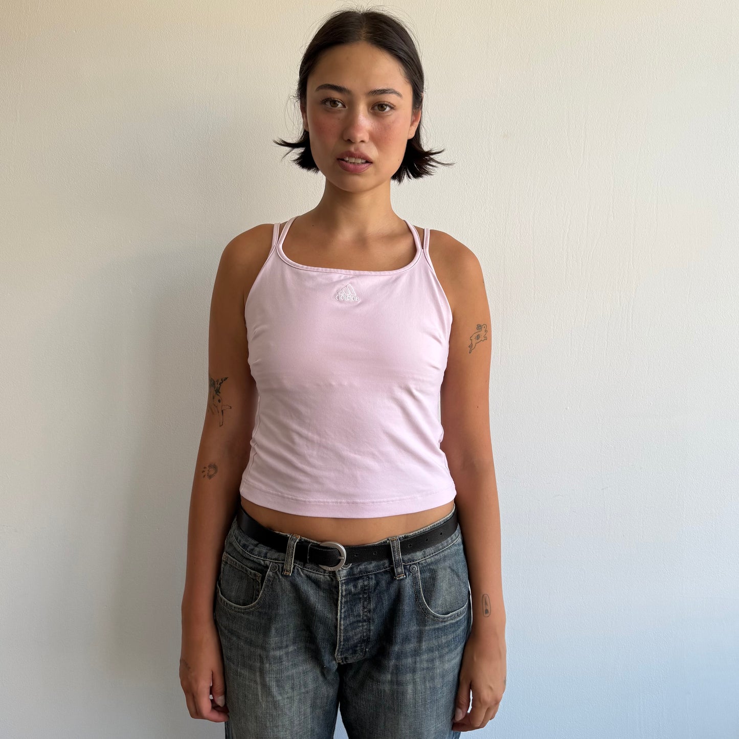 Pink Adidas racer back top - Size S