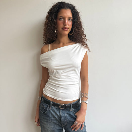 White slouchy backless top - Size S