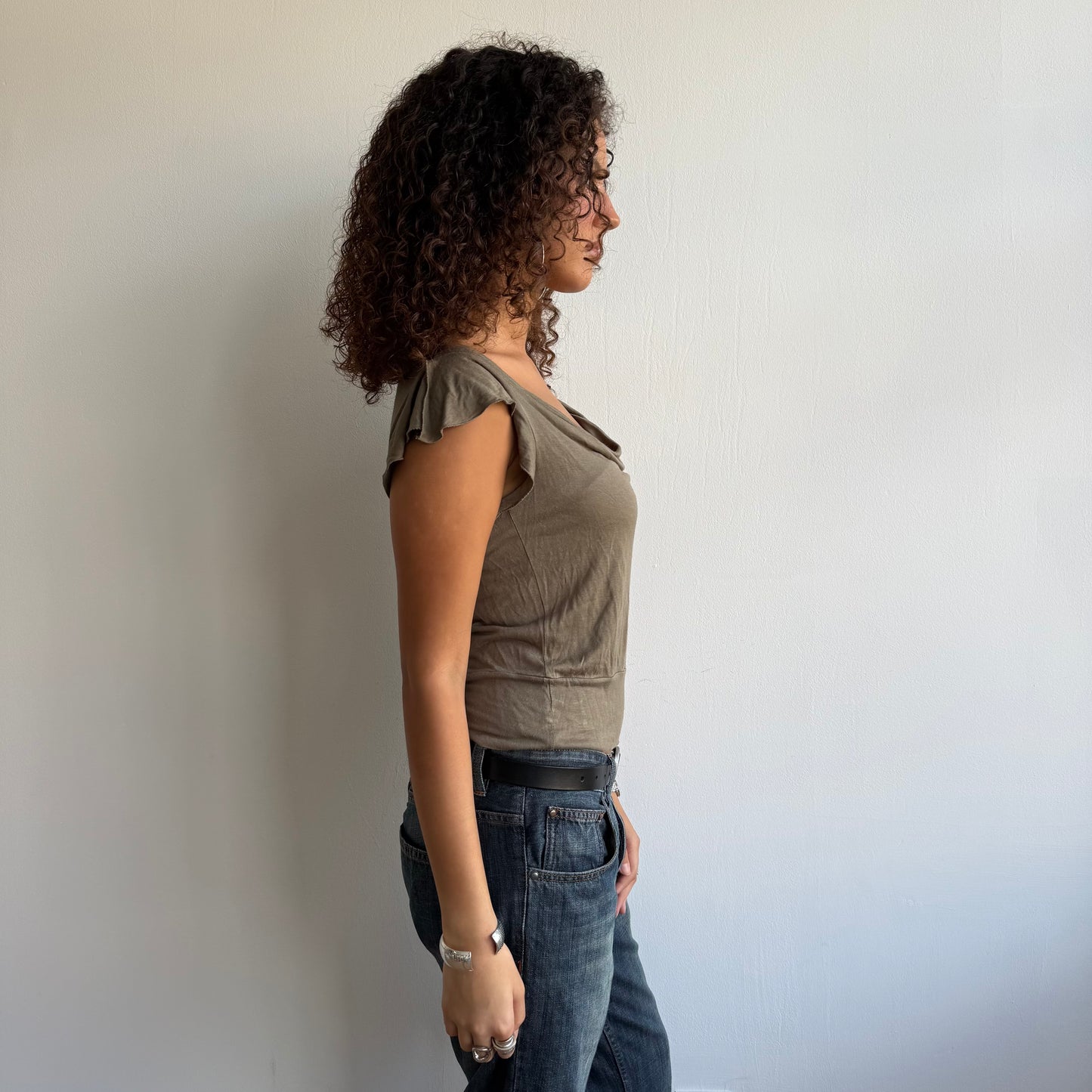 Miss Sixty khaki slouchy top - Size M