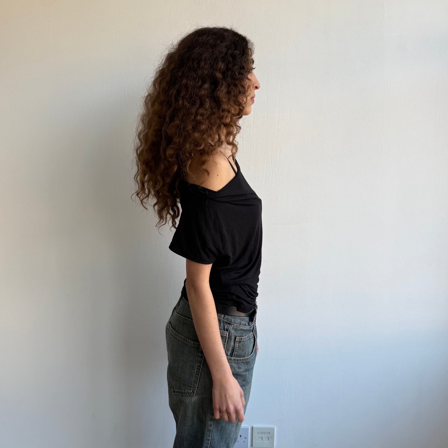 Black slouchy t-shirt - SizeS/M