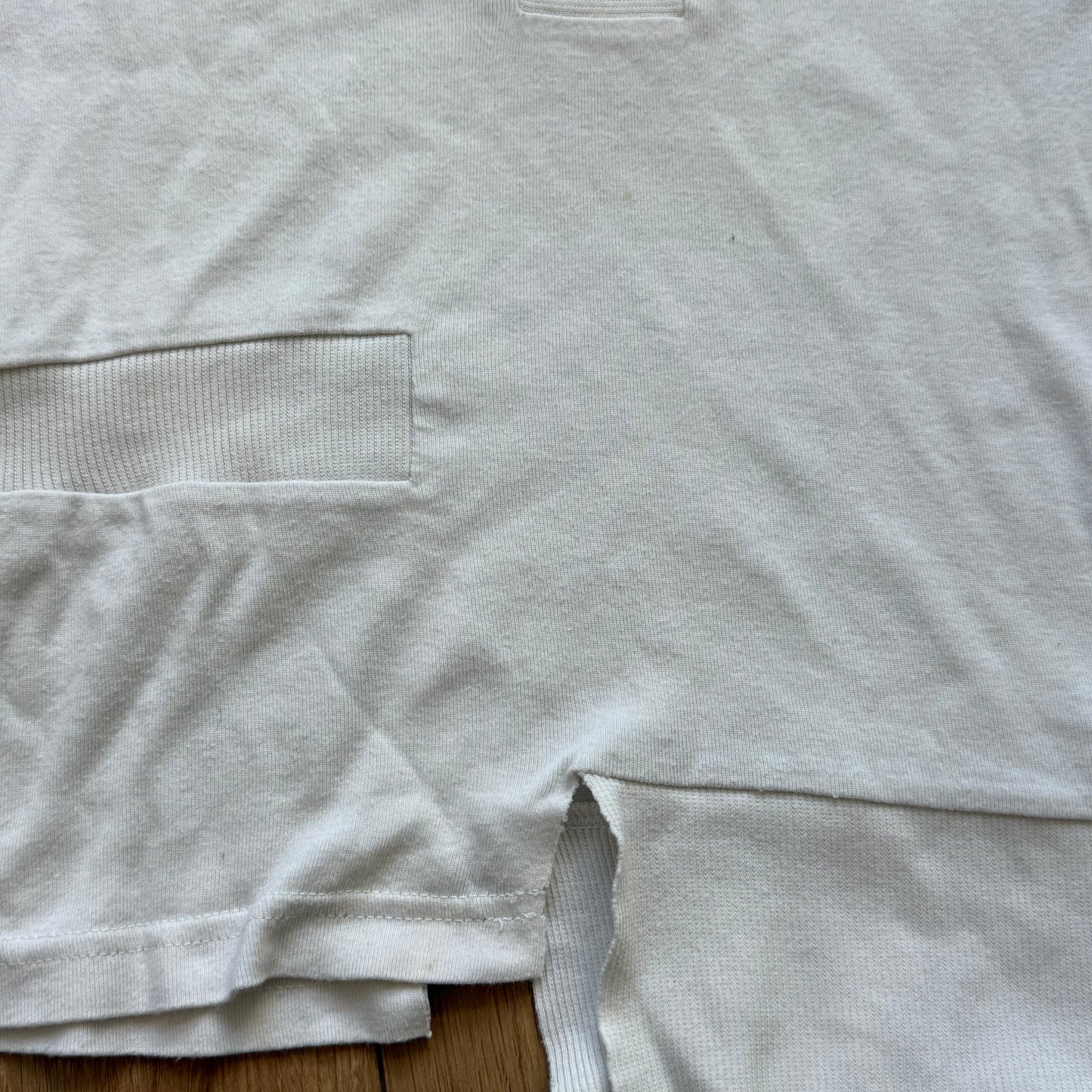 Cream patchwork long sleeve top - Size S