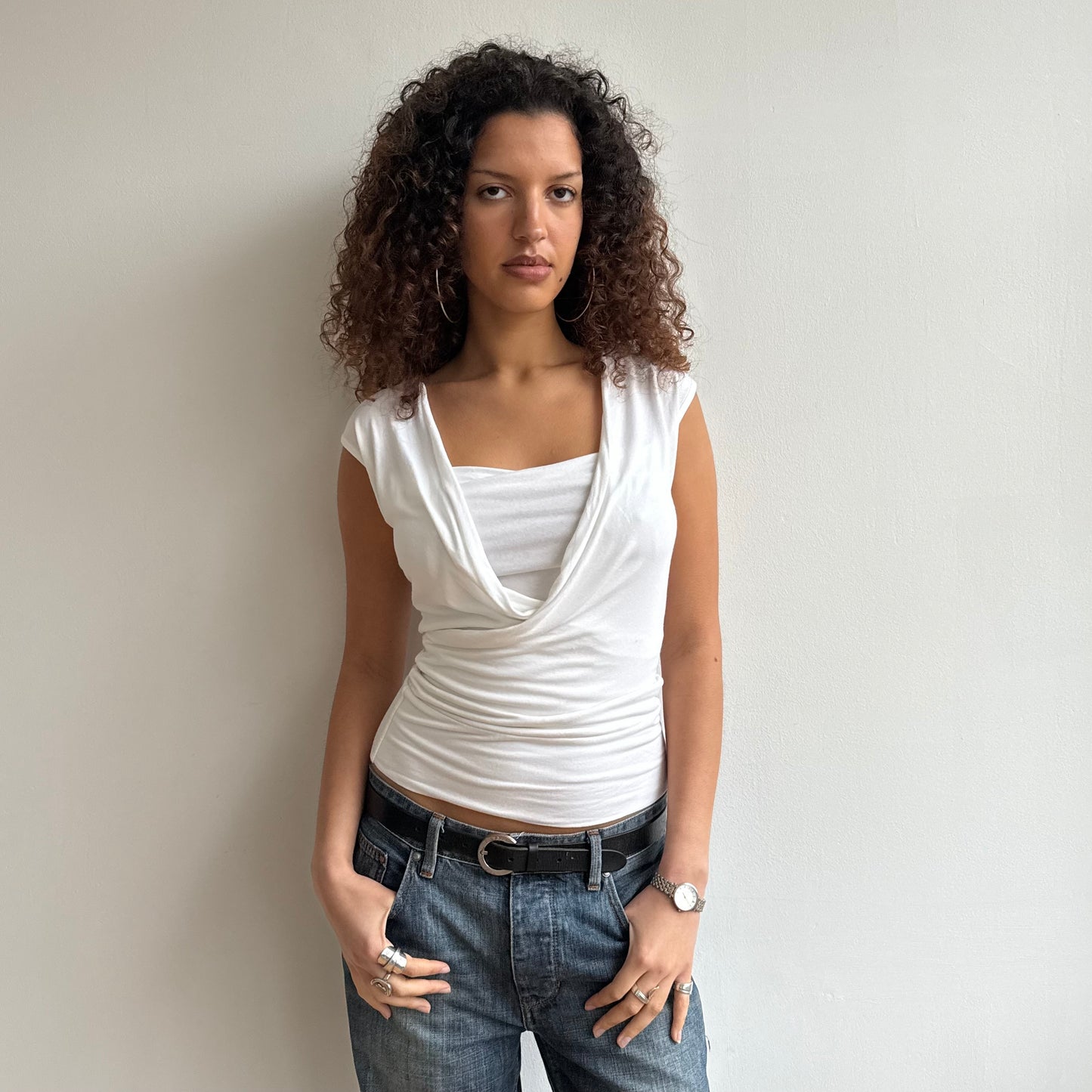 White keyhole top - Size S