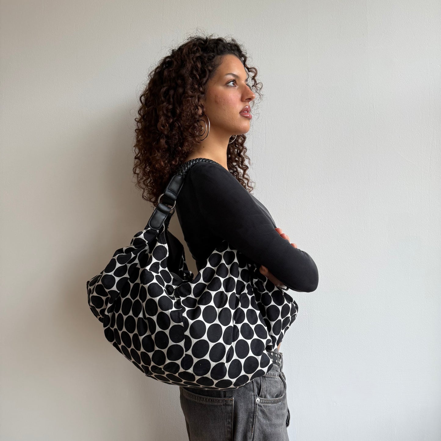 Polka dot slouchy bag - OS