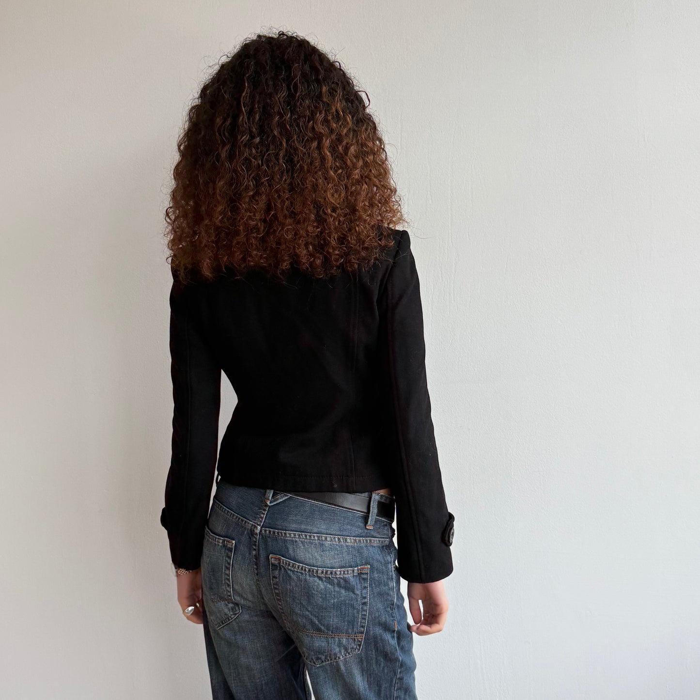 Black motocross peacoat - Size S