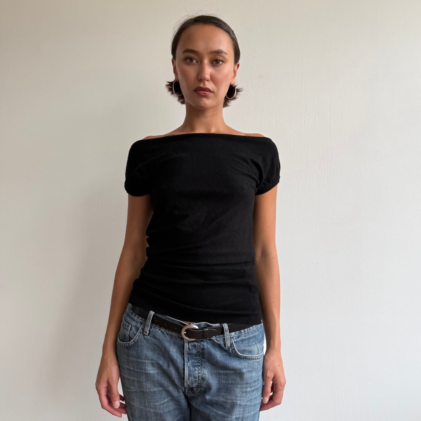 Black short sleeve knit - Size S