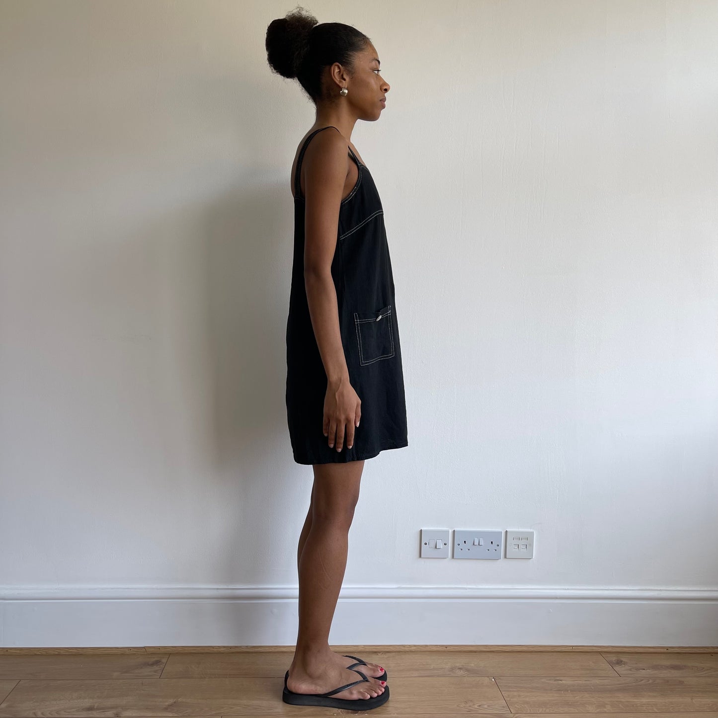 Black pinafore dress - Size S