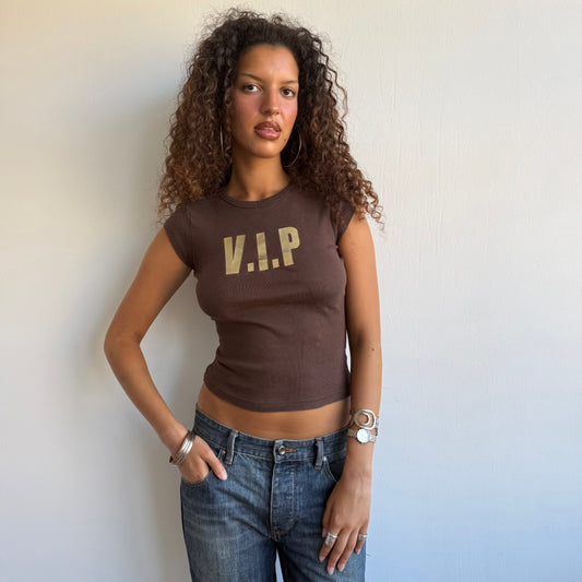 Brown VIP baby tee - Size S