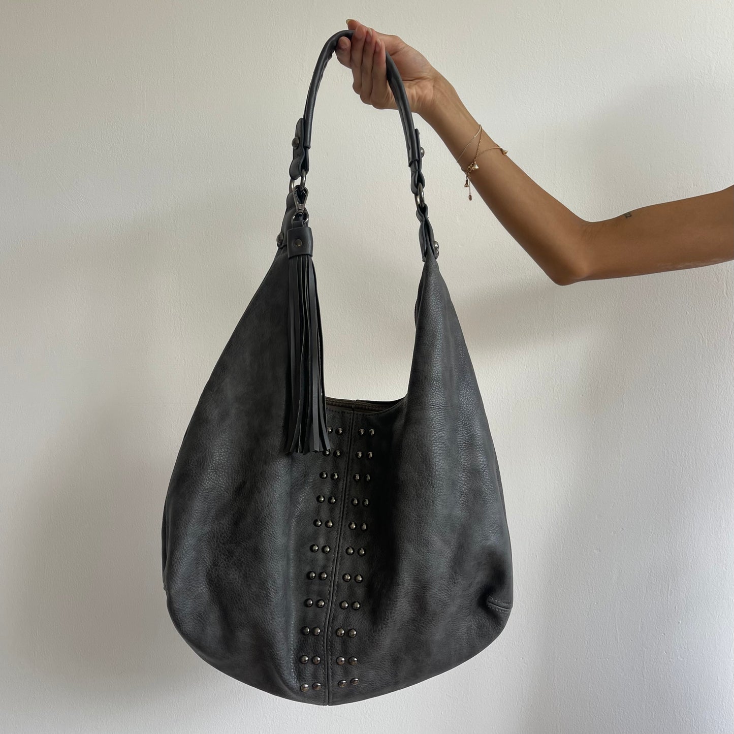 Studded grey bag - OS
