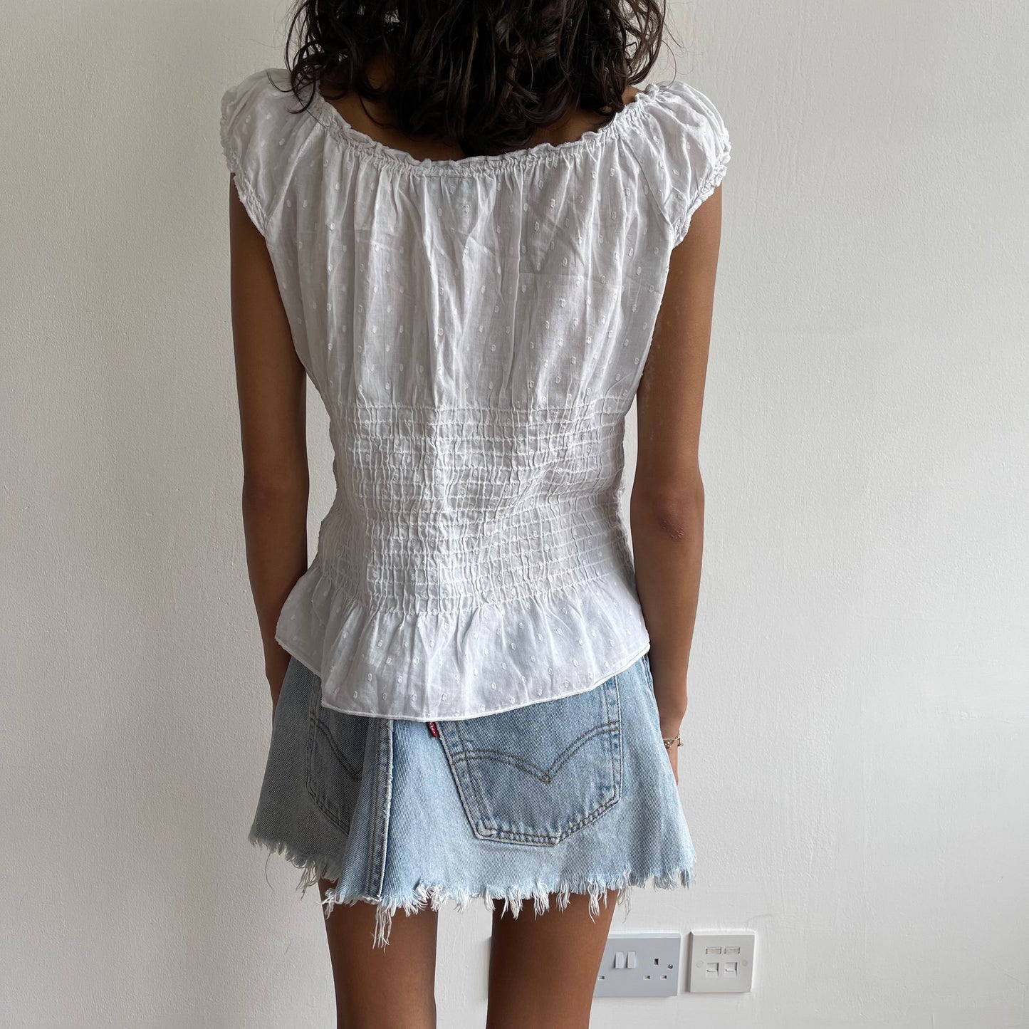 White milkmaid top - Size M