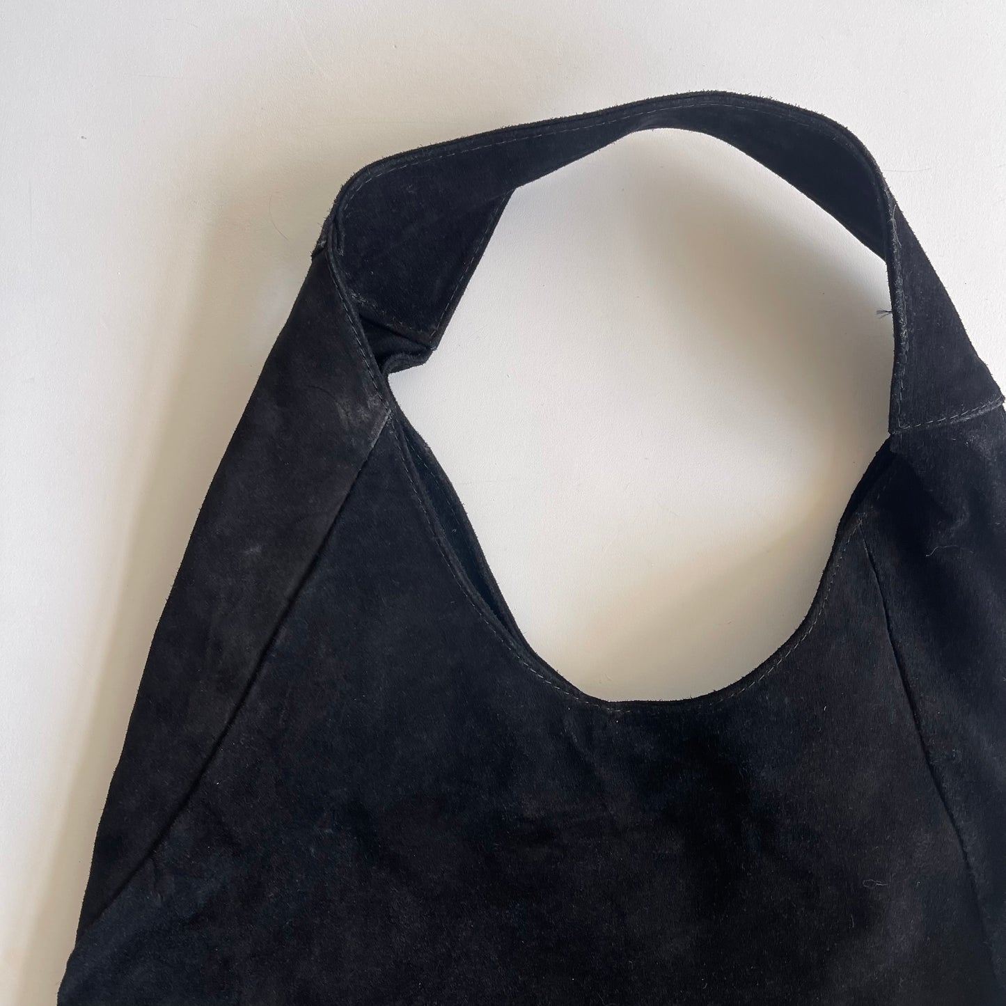 Black boho suede bag - O/S
