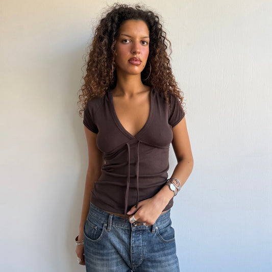 Brown hooded t-shirt - Size M