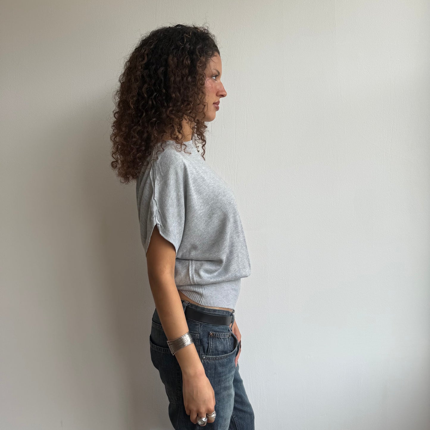 Light grey slouchy knit jumper - Size S