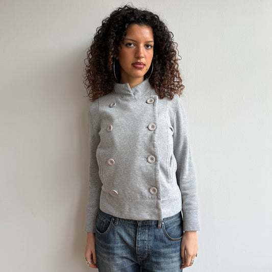 Grey peacoat collar jumper - Size M