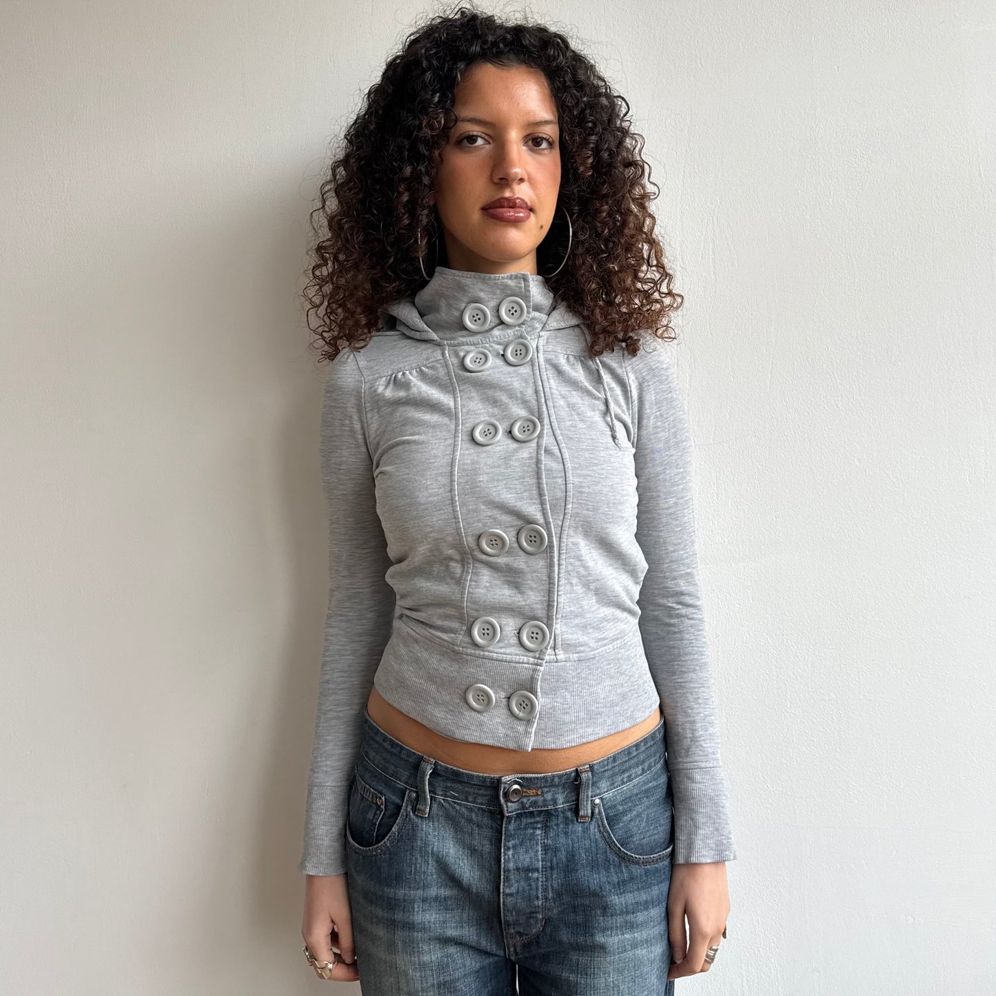 Grey peacoat hoodie - Size S