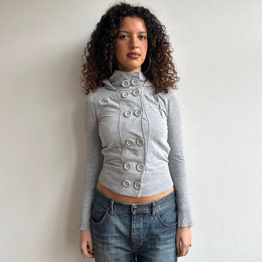 Grey peacoat hoodie - Size S