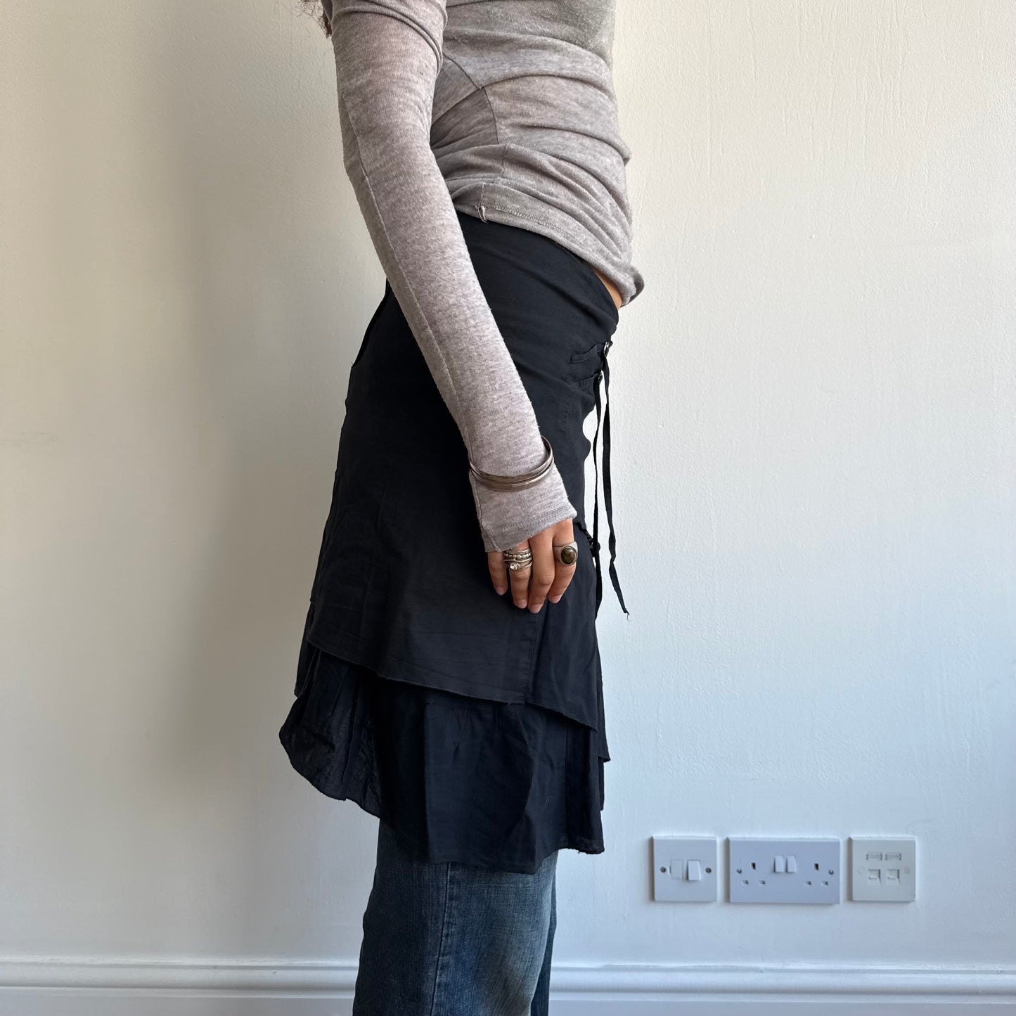 Black d-ring skirt - Size S