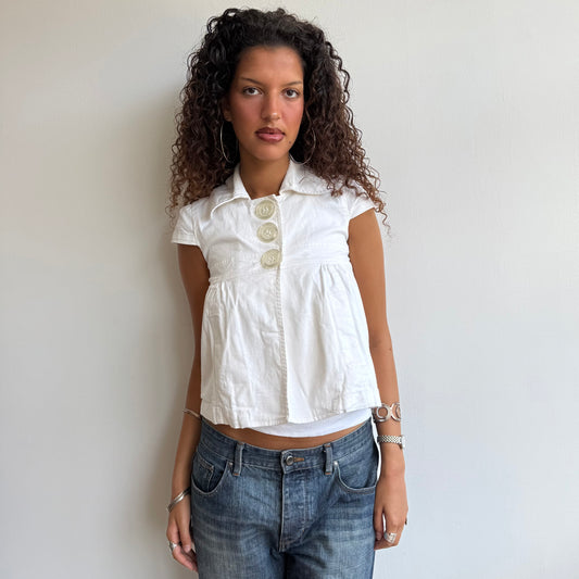 White short sleeve peacoat - Size S