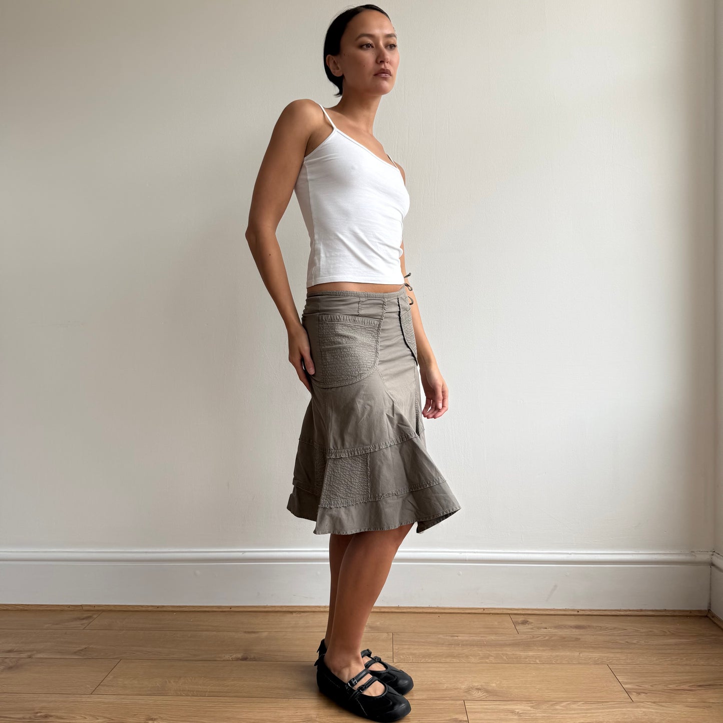 Khaki pocket midi skirt - Size S