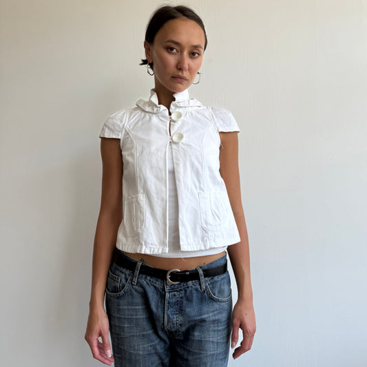 White short sleeve peacoat - Size S