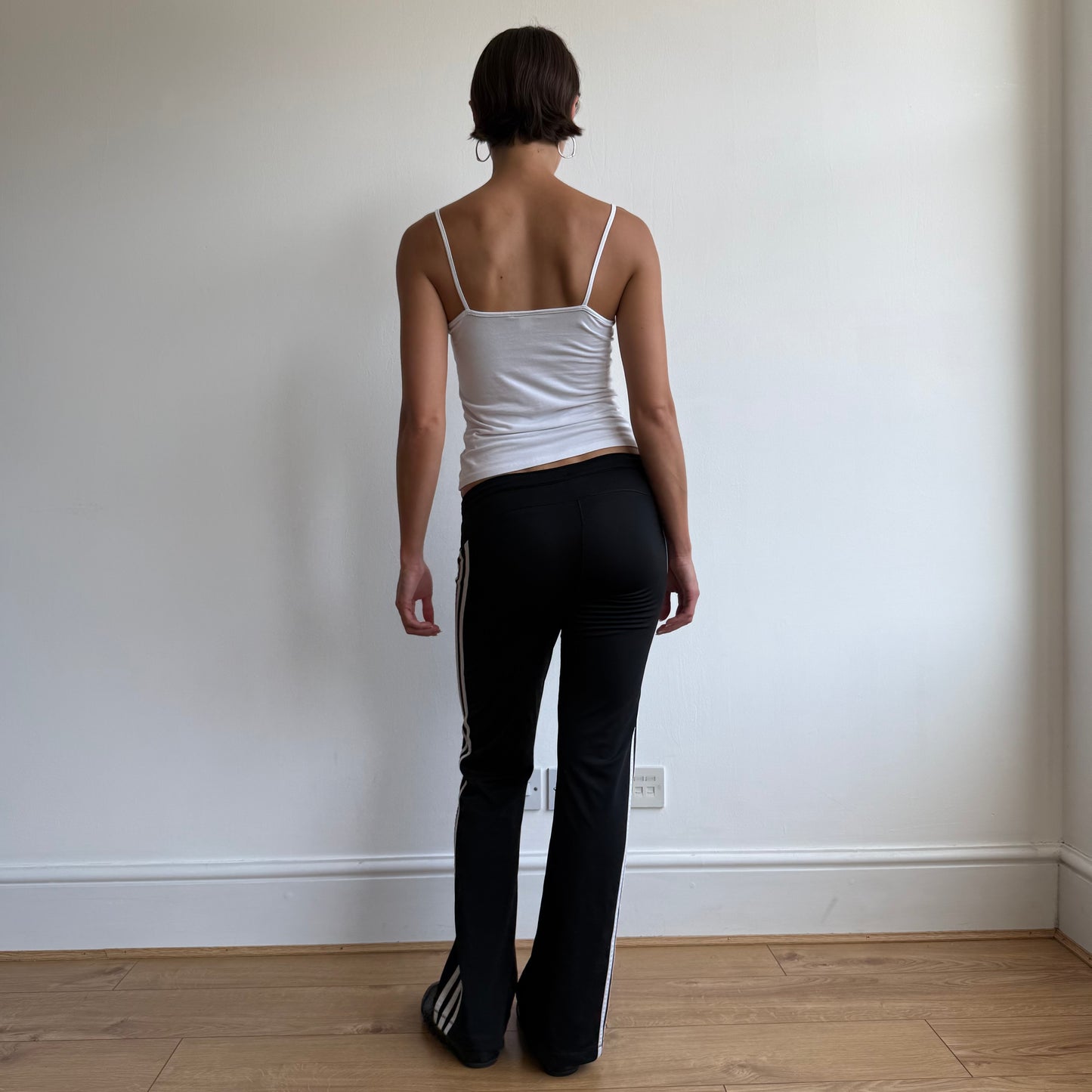Black Adidas stripe flared yoga pants - Size XS