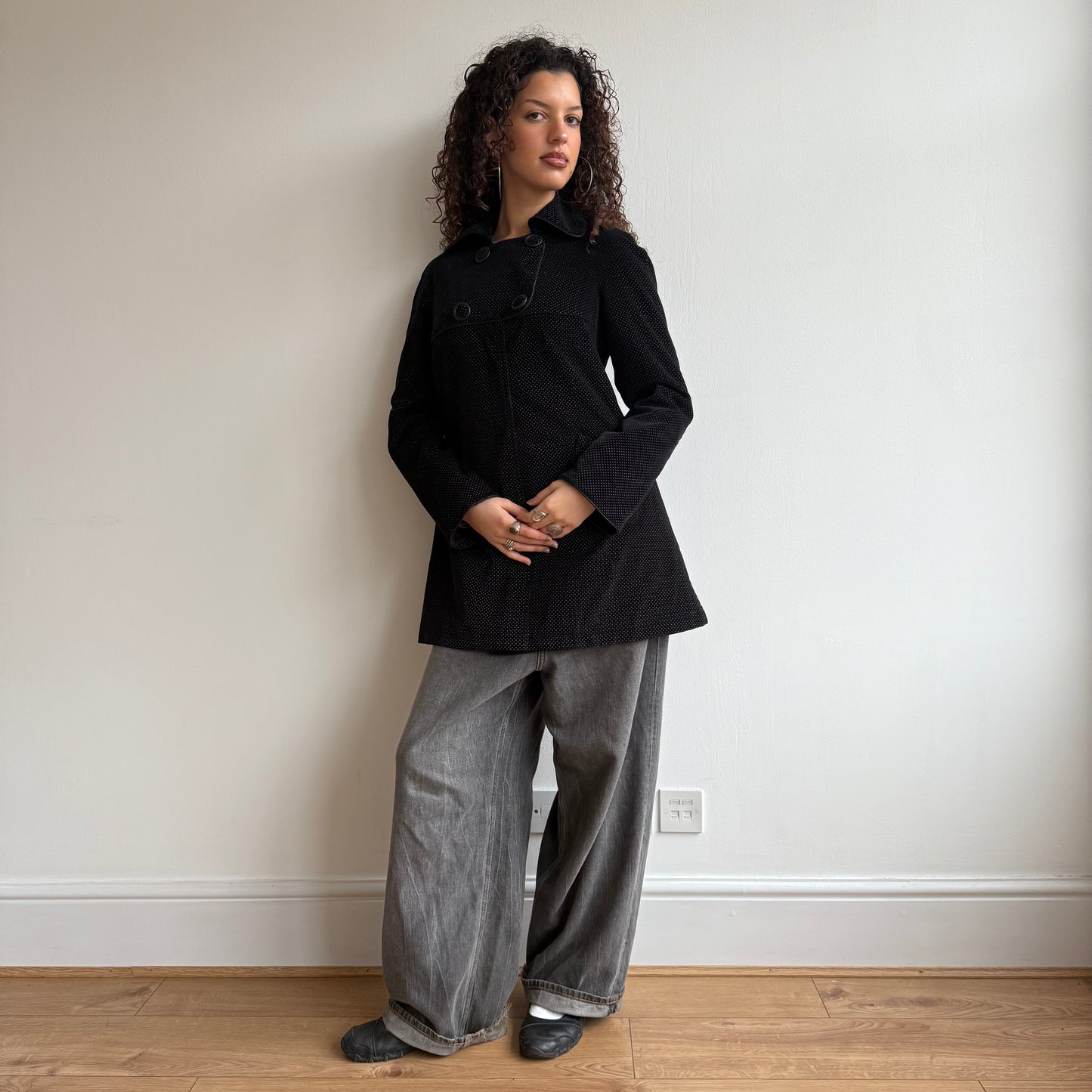 Polka dot peacoat - Size M