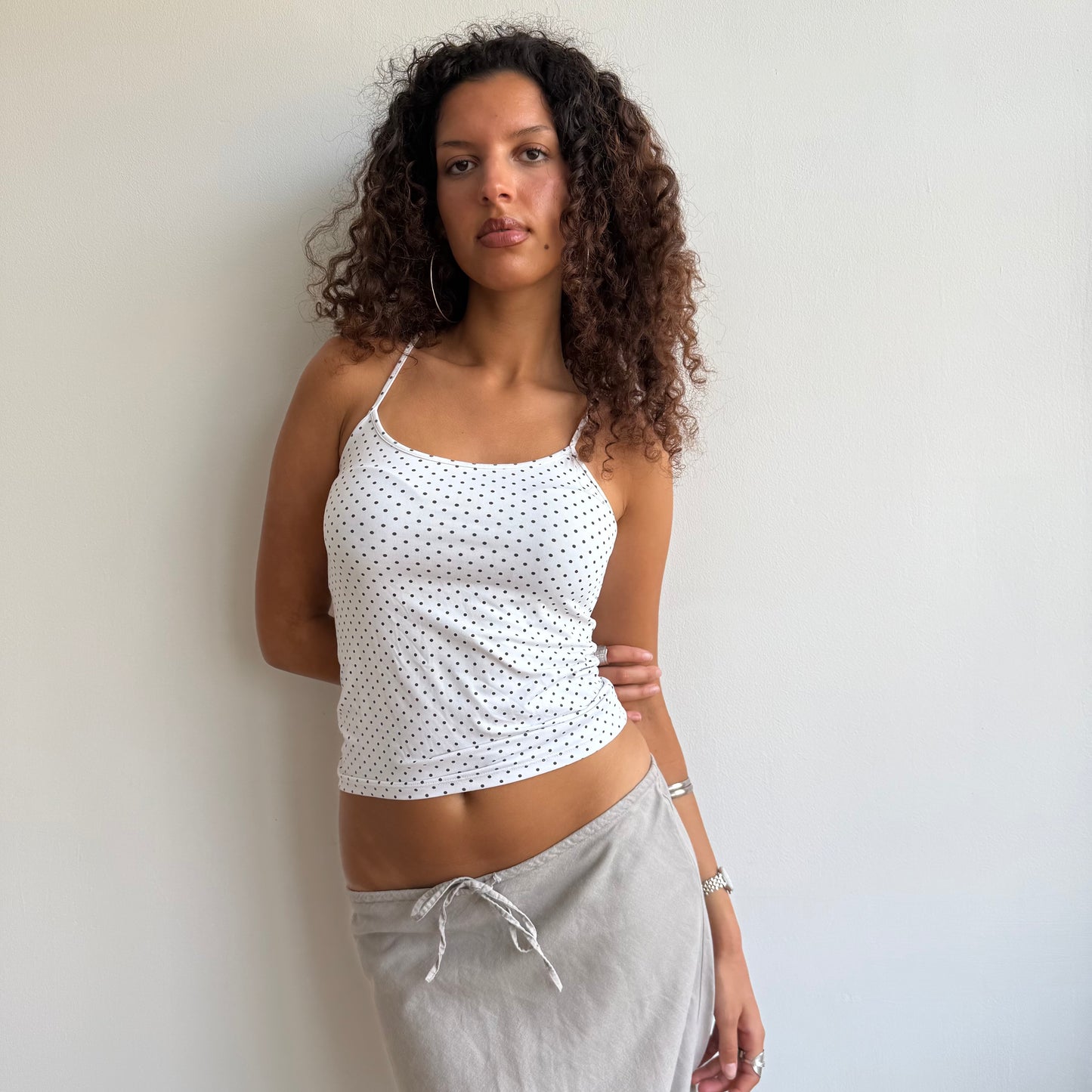 White polka dot cami - Size S