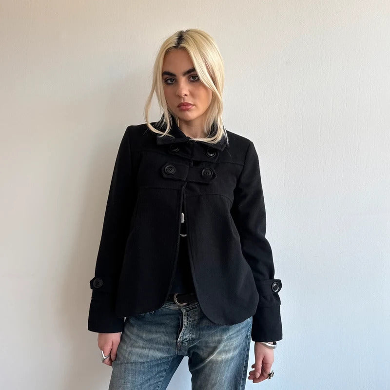Black peacoat jacket - Size S/M