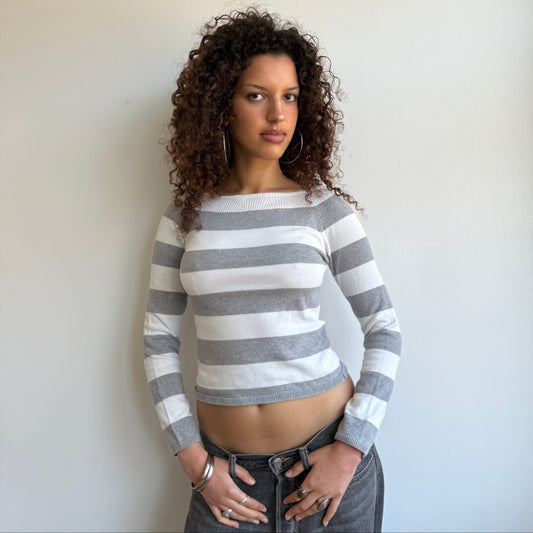 Grey striped knit - Size XS