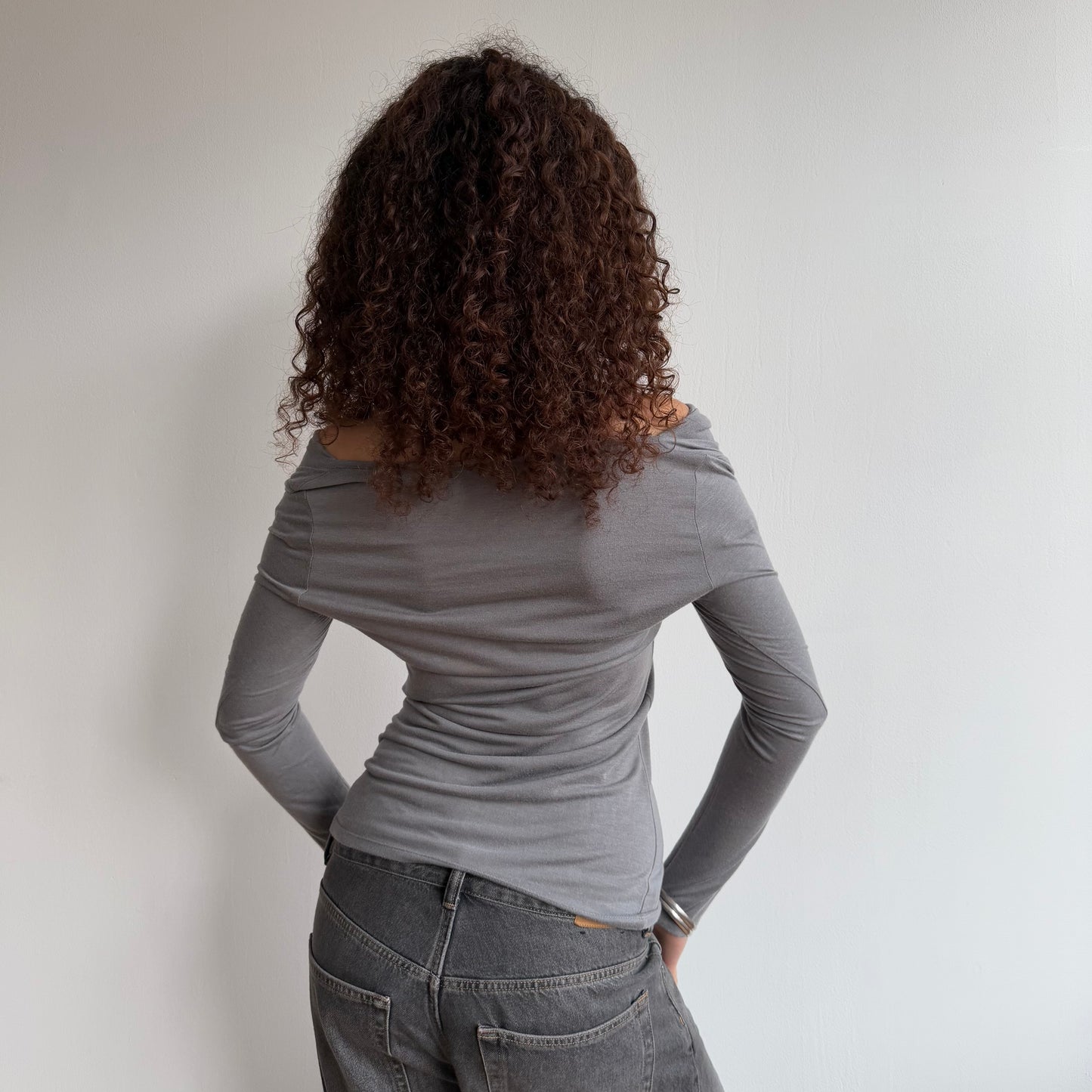 Grey cowl neck long sleeve - Size S