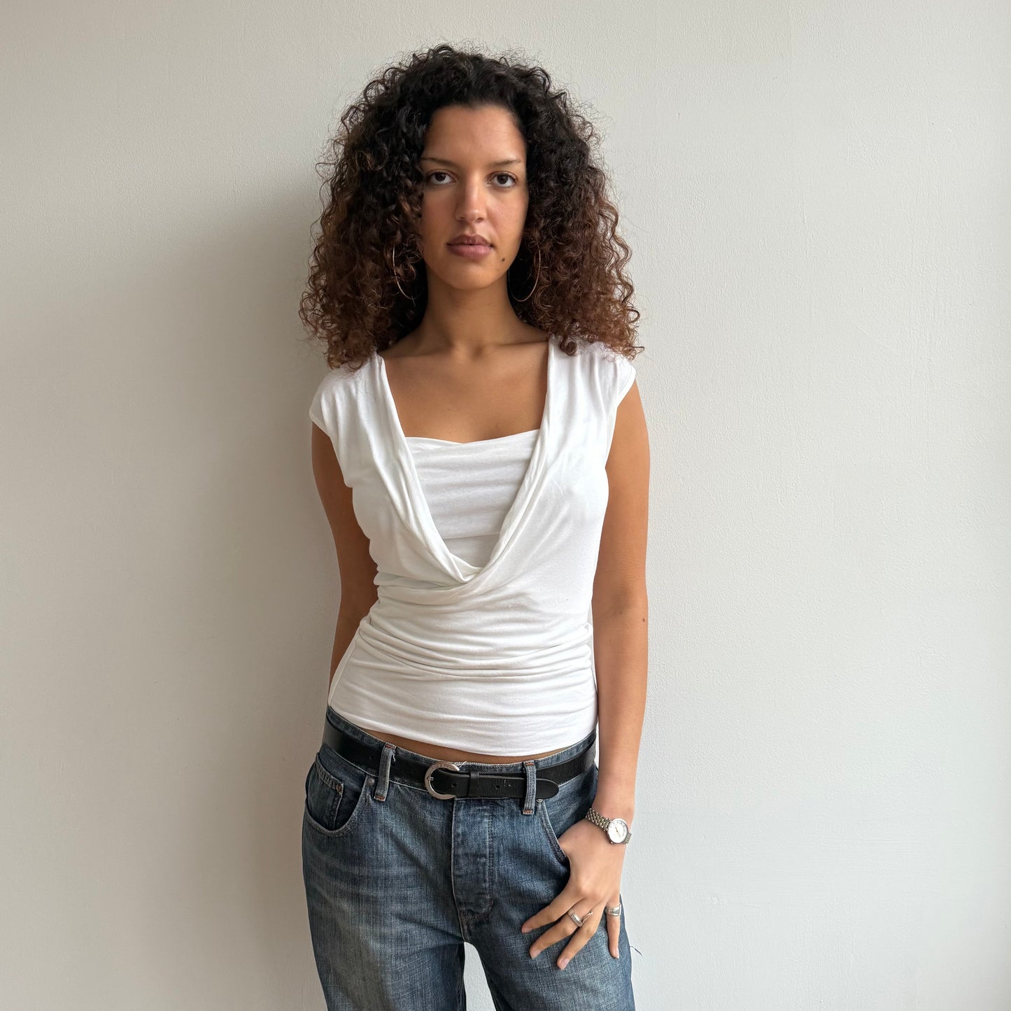 White keyhole top - Size S