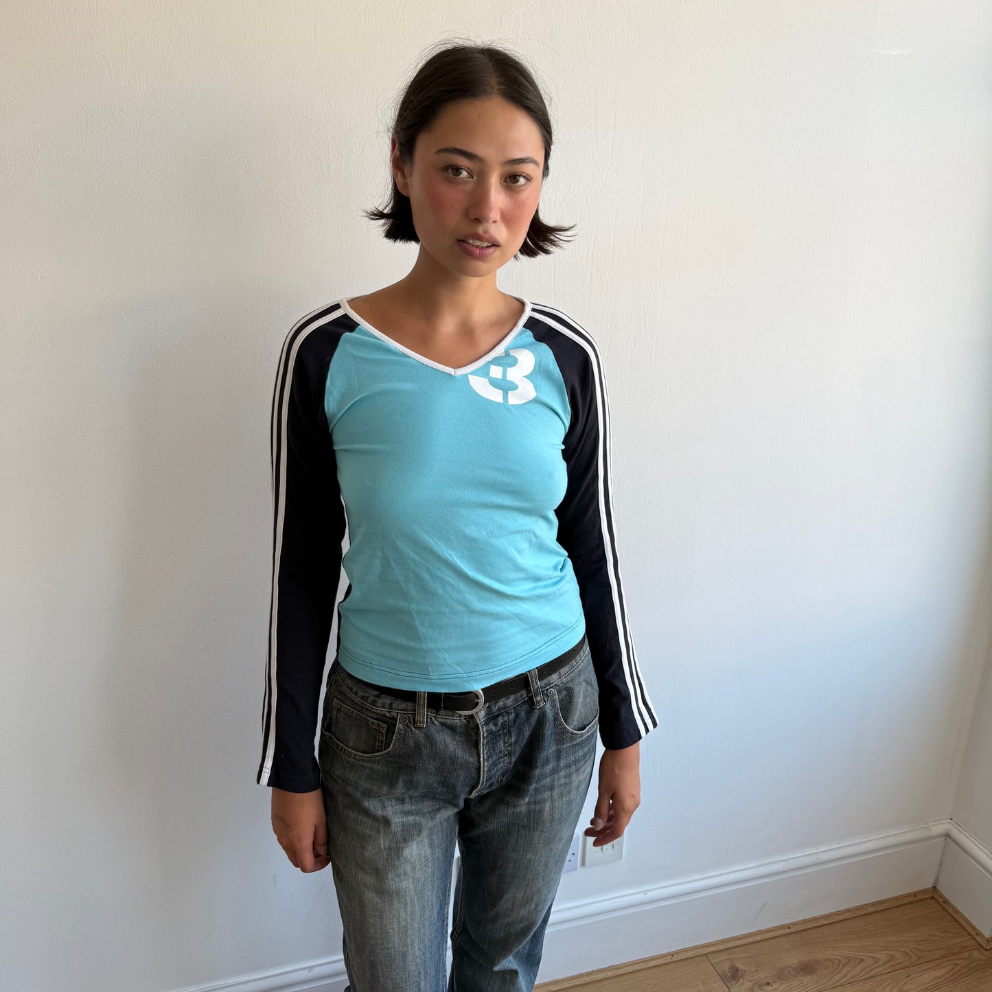 Adidas 3 striped long sleeve top - Size S